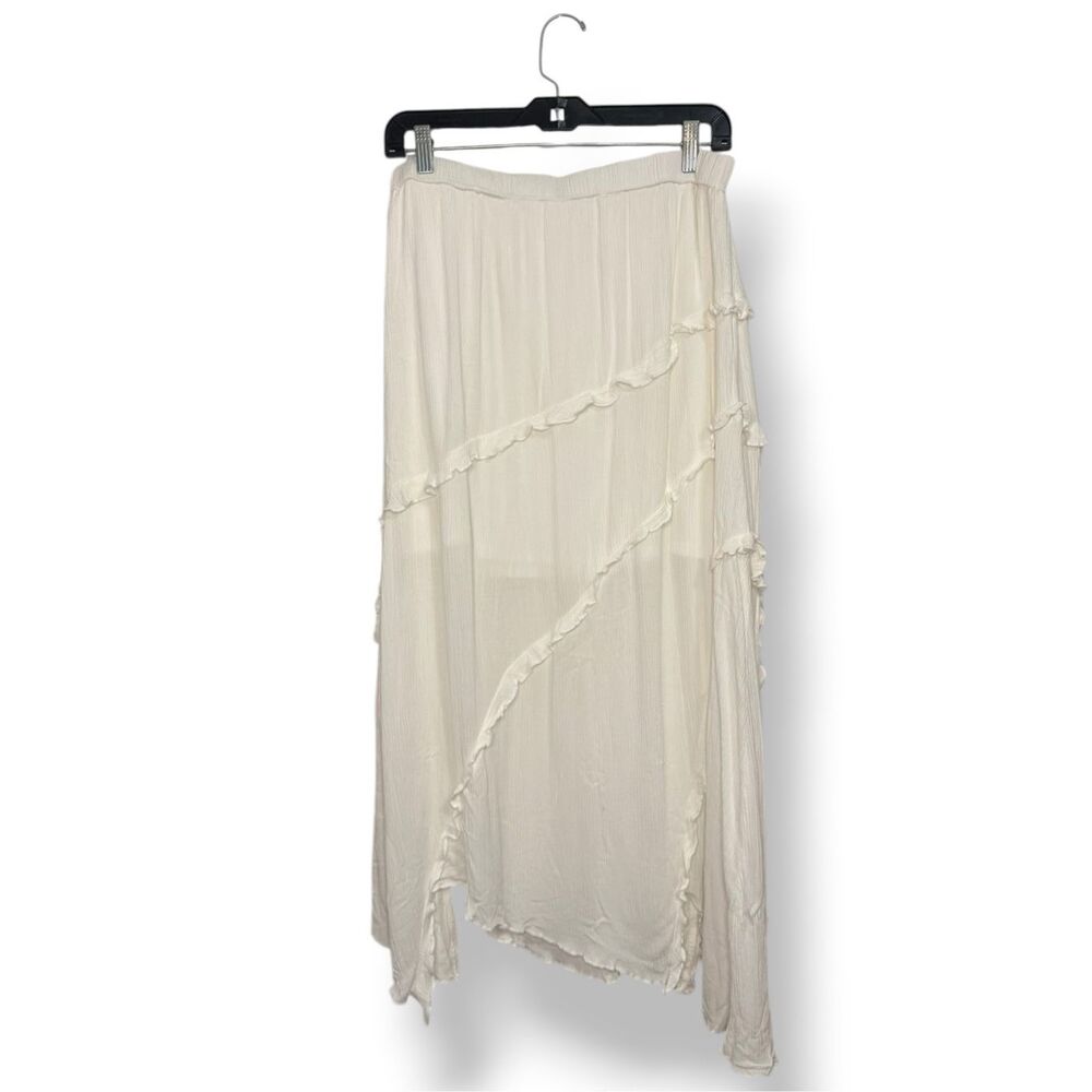 Boho Asymmetrical Maxi Skirt - Ivory - Picture 4 of 6